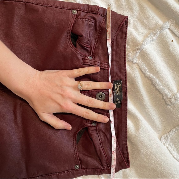 3 for 15$🌸  Shiny outside / Fleece inside - Dark Red Jeans - Picture 9 of 9